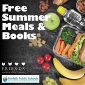 Graphic image that links to the Free Meals and Books program on the NPL Website