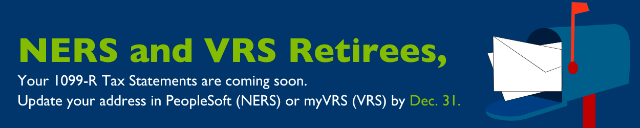 2025 NERS and VRS Retirees 1099-R Tax Statements - Web Banner