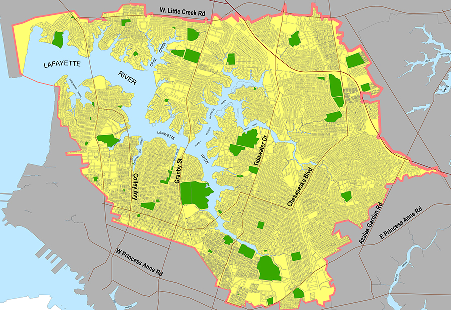 Lafayette River Watershed Map