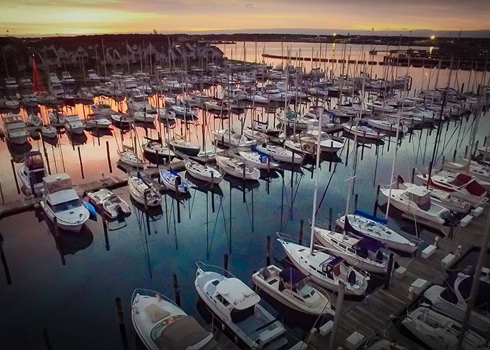 2015 Drone Aerials of Boats in a Harbor