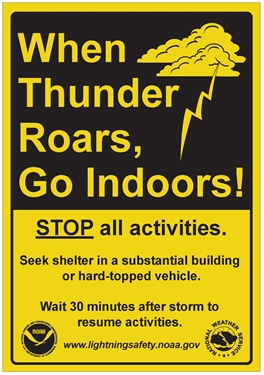 When thunder roars, go indoors!
