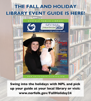 graphic ad featuring the fall holiday event guide. Picture is of daughter and child in costume. 
