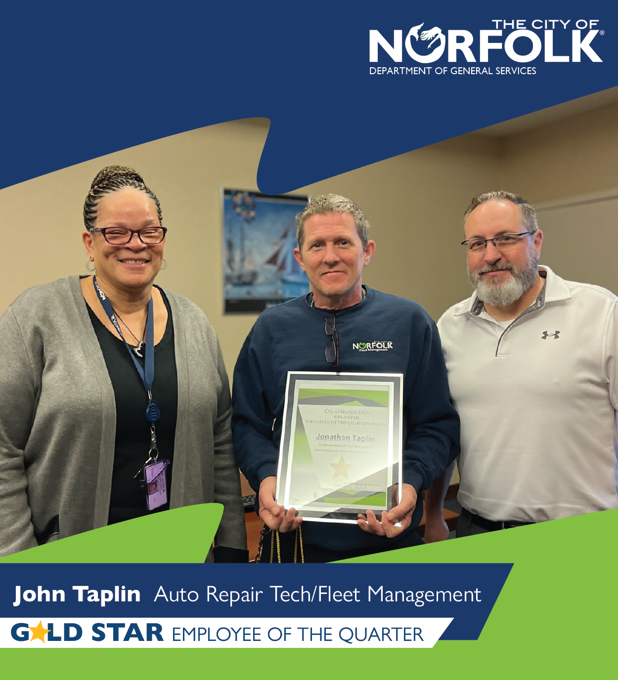 John Taplin is the Gold Star Employee Image Link