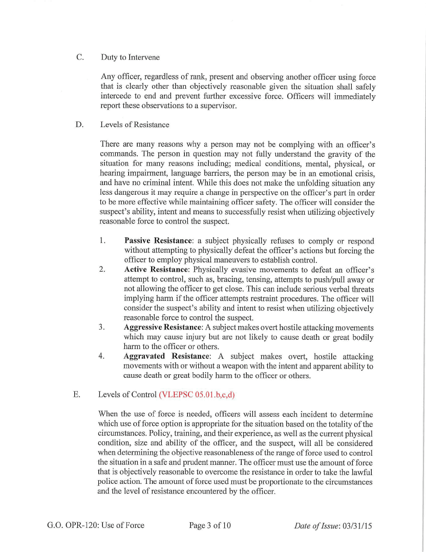Norfolk Police Use of Force Policy - 3
