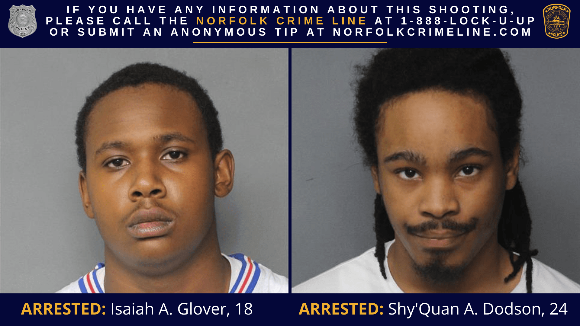 Arrest Photos - Glover and Dodson - 071821