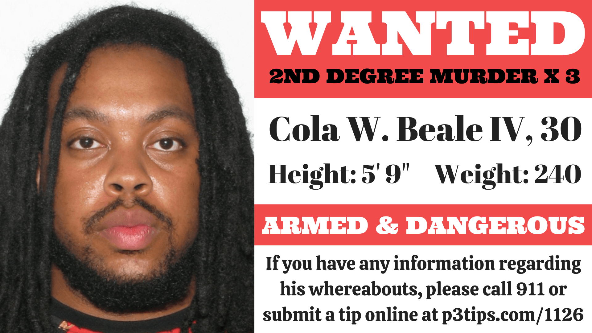 Wanted Poster - Cola W. Beale IV