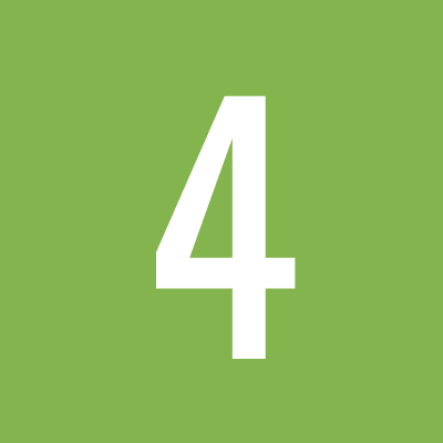 Number 4 - white number green background