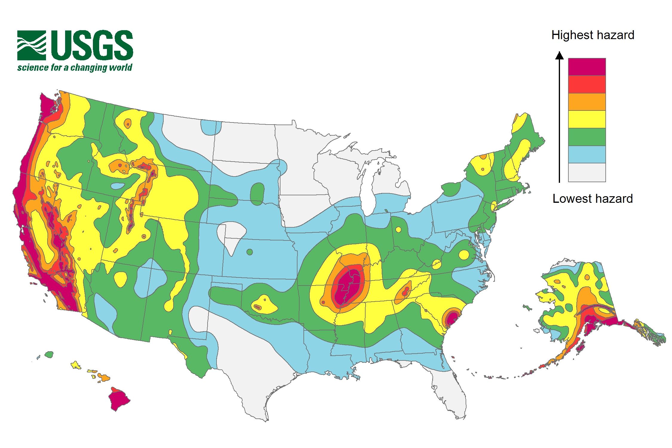 USGS Long Term Earthquake Risk Map