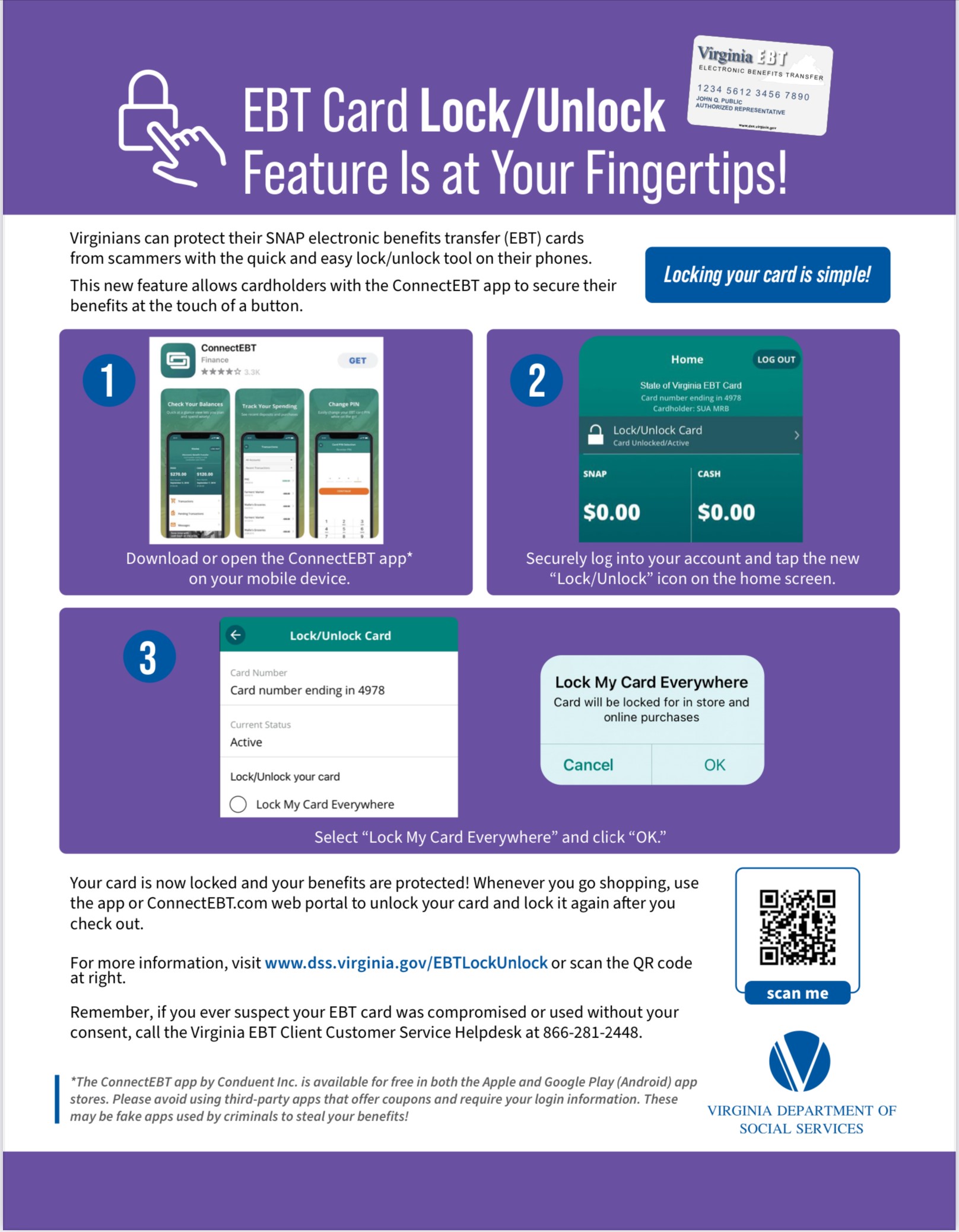 Connect EBT Lock/Unlock flyer